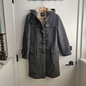Gray Toggle Coat with Hood